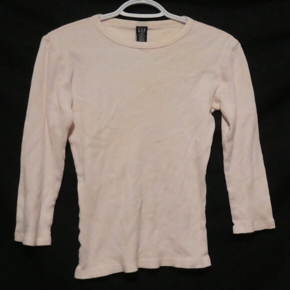 GAP | medium | Light Pink | Ribbed Long Sleeve Crew Neck Shirt - Picture 1 of 16